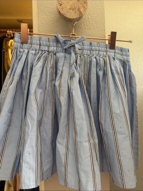 Steve Madden Blue Stripe Mini Skirt with Rhinestones